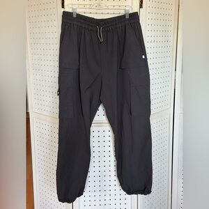 Fabletics Black Cargo Track Joggers